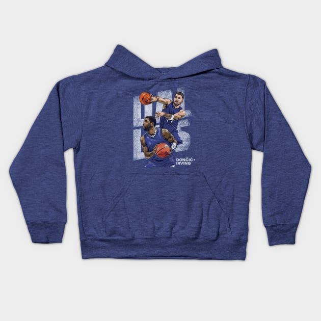 Kyrie Irving & Luka Doncic Dallas Duo Kids Hoodie by danlintonpro